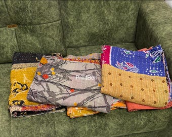 Wholesale Lot Of Indian Vintage Kantha Quilt Handmade Throw Reversible Blanket