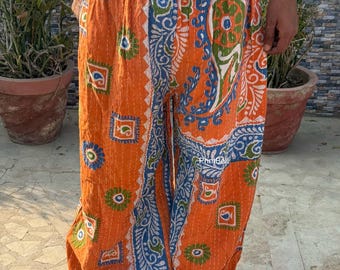 Wholesale Lot Handmade Cotton Vintage Kantha Pants Indian Boho Kantha Unisex Trousers