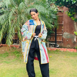 Wholesale Boho Kantha Jacket, Handmade Vintage Patchwork Kimono, Indian Cotton Coat