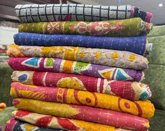 Wholesale Lot Of Indian Vintage Kantha Quilt Handmade Throw Reversible Blanket Bedspread Cotton Fabric Vintage quilt