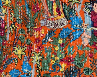 Tagesdecke Kantha Quilt Kantha Quilt Boho Tagesdecke Bettüberwurf handgefertigte Baumwollquilt home decor Sofa Überwurf Kantha