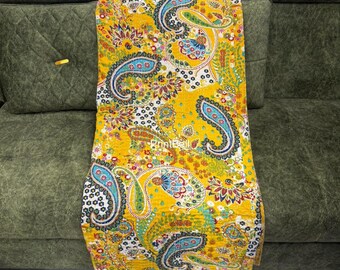 Bohemian Decor Bedding Indian Quilt Cotton Throw Coverlets Hippie Stitched Bedspread Boho Floral Bedcover Reversible Handmade Quilt