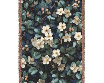 William Morris Floral Blanket – Vintage Arts & Crafts Woven Throw