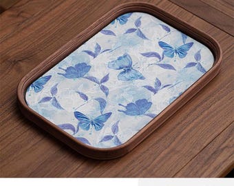 Bamboo Begonia Tea Tray, Handmade Wooden Serving Tray, Oriental Tea Ceremony Tray, Japanese Kung Fu Tea Board, Rustic Table Decor Gift