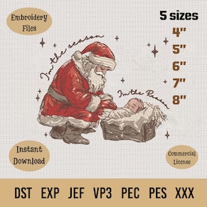 Religious Santa Embroidery Design: Santa Claus, Christmas Embroidery Design, Nativity, Santa Embroidery Design (Instant Download)