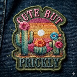 Cactus Collection opstrijkbare geborduurde patch