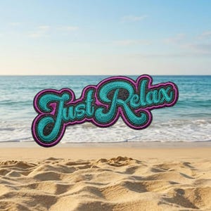 Parche bordado ReLAX, divertido parche termoadhesivo Relax, insignia con cita Chill Vibes, parche tipográfico minimalista para chaqueta, sombrero, mochila o regalo.