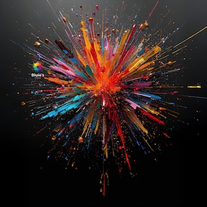 Abstract Splash Art Printable: Fiery Color Burst Wall Decor (Digital Download)