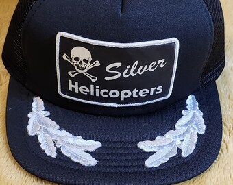 Vintage Silver Helicopters Trucker hat Snapback