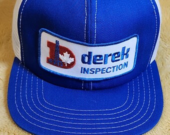 Vintage Derek Inspection snapback Trucker hat Oilfield