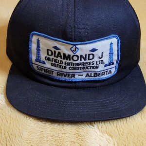 Vintage Diamond J Oilfield Construction Spirit River snapback Trucker hat Oilfield