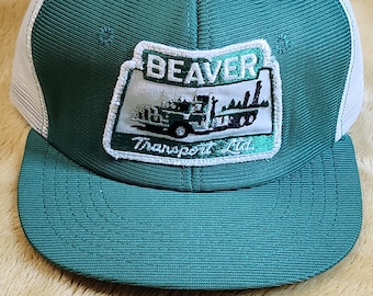 Vintage Beaver Transport Trucker hat Snapback
