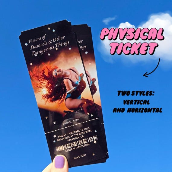 Chappell Roan Commemorative Ticket: Vision of Damsels Tour Souvenir