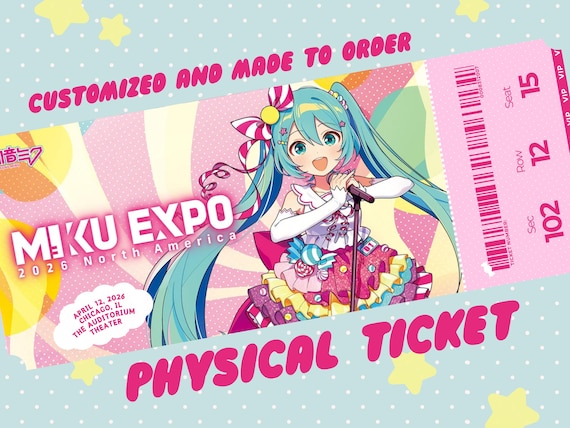 Hatsune Miku Expo 2026 Souvenir Ticket | Custom Physical Memento