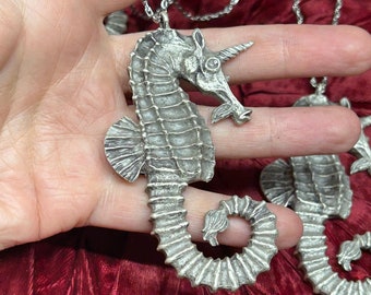Sea Unicorn Necklace - antique silver finish