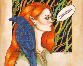 Nevermore - original watercolor painting