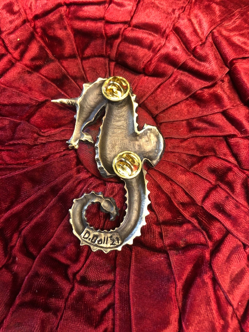 Sea Unicorn metal brooch image 2