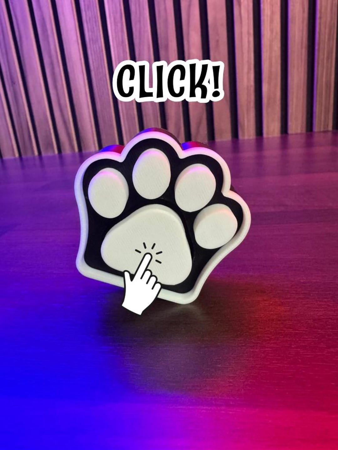 Click Fidget Cat 3D Printed Cat Paw Clicker: Desk Fidget Toy - Etsy UK