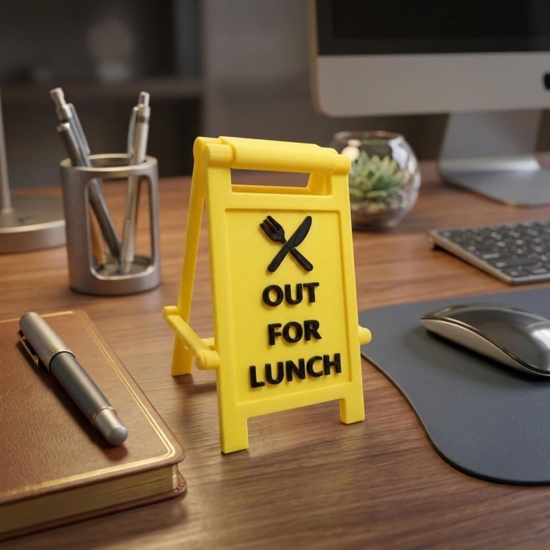 Mini Swappable Floor Sign – “out for Lunch” – Funny 3D Printed Office ...