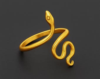 Gold Snake Ring, Vintage Snake Ring, Dainty Adjustable ring For Women, Snake Jewelry, Minimalist Jewelry, Animal Ring, Adjustable Snake Ring