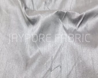 Tela Dupioni gris plateada, seda de poliéster, material para vestidos de novia