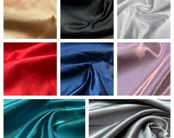 Tela de tafetán de poliéster, 49 colores, tela para vestidos de novia, 54" de ancho