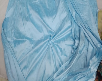 Tela de seda dupioni azul cielo, tela para vestidos de novia, se vende por metro.