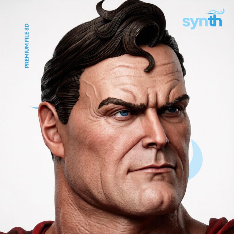 hero statue stl file 1:6 scale detailed muscular character model