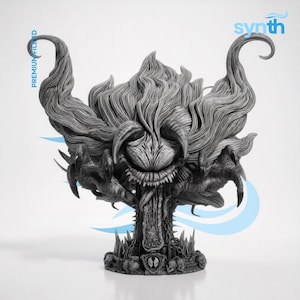Demonic Hell Beast Bust 3D Print STL: 1/4 Scale Horror Monster Model (Digital Download)