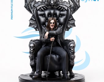 Ozzy Osbourne Throne Statue 3D Print Model: 1/6 Scale Heavy Metal Diorama (Digital Download)