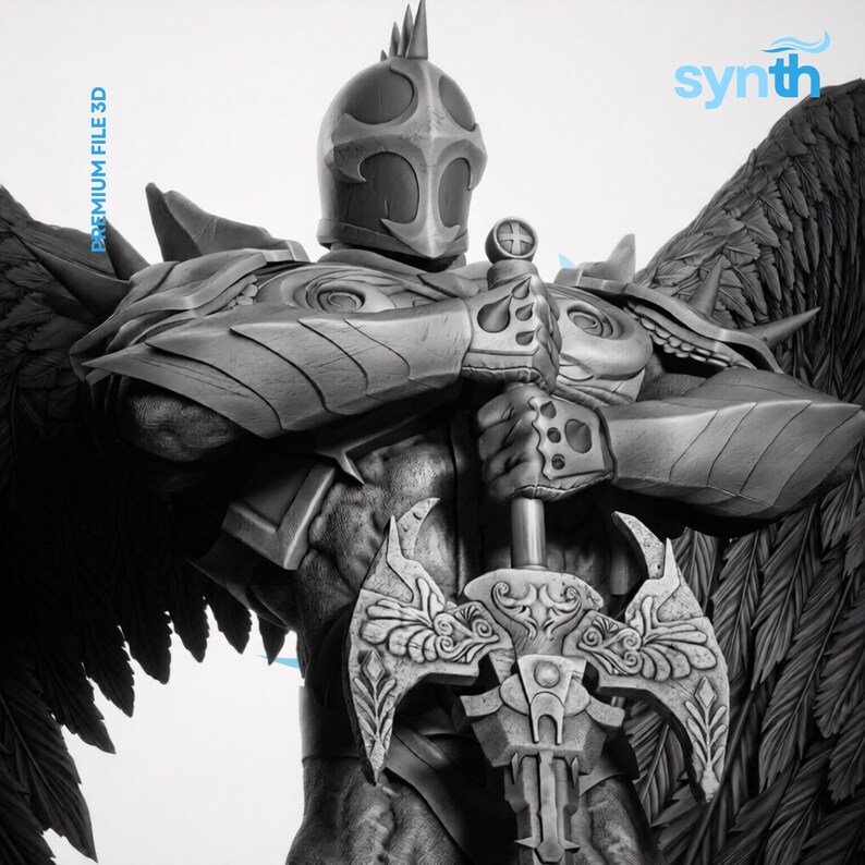 Holy Winged Redeemer Warrior 3D Model: 1/6 Scale Fantasy Angel (digital ...