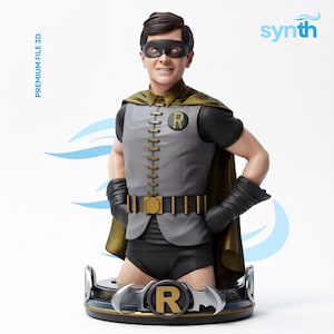 Masked Sidekick Bust STL 3D Print 1/4 Scale Classic Hero Companion Resin Model Digital Download