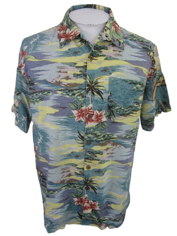 Robert Stock Vintage 1990s Men Hawaiian ALOHA shir