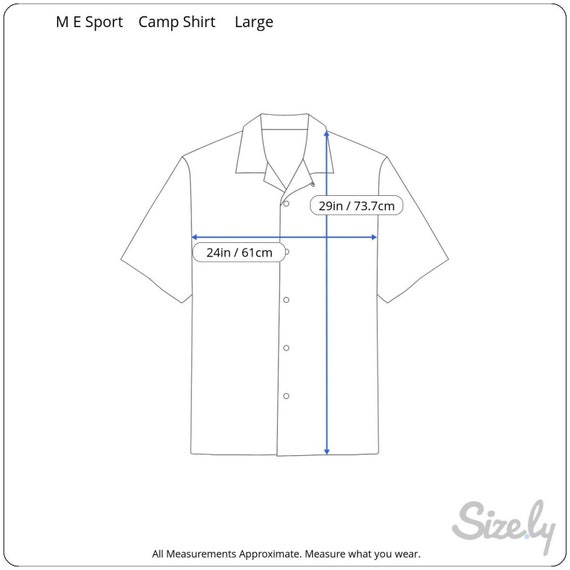 M E Sport Men Hawaiian camp shirt L pit to pit 24… - image 2