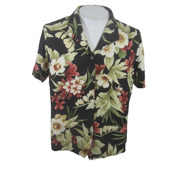 Alfred Dunner  Womens vintage rayon Hawaiian Shir… - image 1