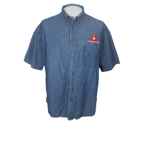 Ultra Club Men shirt short sleeve 2XL blue denim G