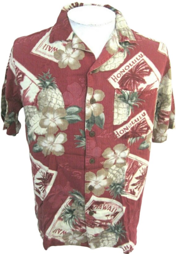 CARIBBEAN JOE Men Hawaiian ALOHA shirt p2p 22.5 ca