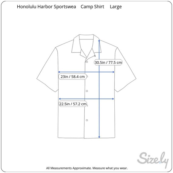 Honolulu Harbor vtg Men Hawaiian shirt p2p 23 M a… - image 2