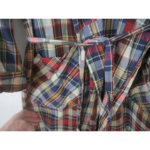 Penneys Towncraft Vintage Mens Bath Robe Plaid Sz M 1960s Cotton Lounge