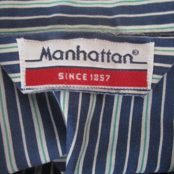 Manhattan vintage mens Pajama Set small stripe bl… - image 10