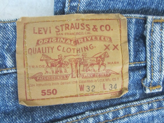 Levi Strauss Mens Vintage Jeans 550 32x34 blue de… - image 8