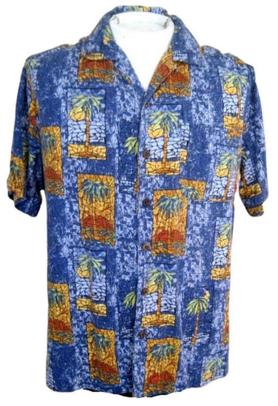 HAVANA JACKS CAFE Men Hawaiian aloha shirt pit to 