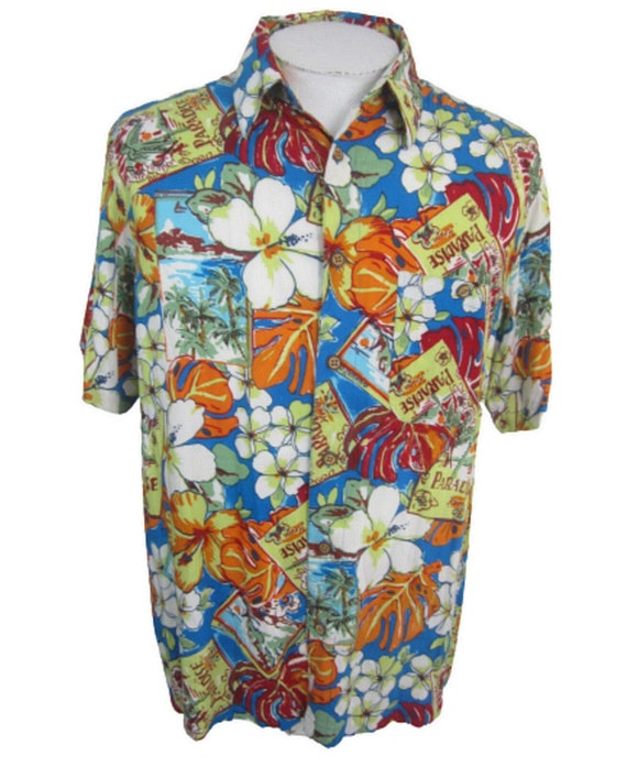 Ron Chereskin Men Hawaiian camp shirt p2p 23.5" L 