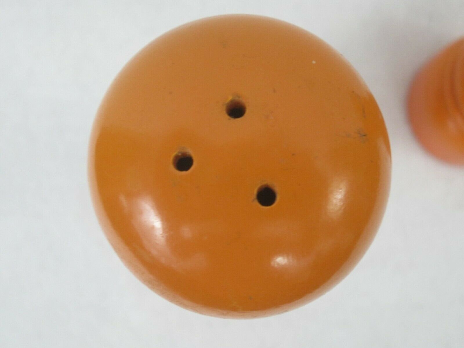 Knobler Ceramic Salt Pepper Shakers Orange Japan 9.5 MCM vtg 60s70s