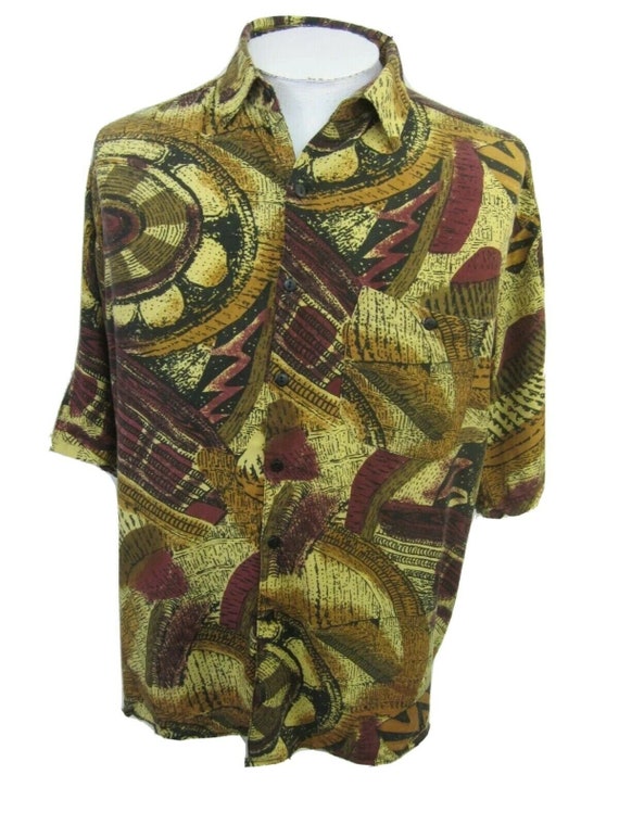 ENRICO BOSSINI vintage 1990s Men shirt print abstr