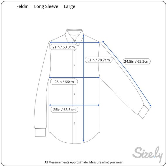 FELDINI Men shirt CASUAL long sleeve pit to pit 2… - image 3