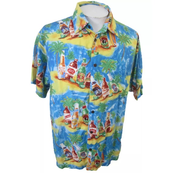 Big Dogs Men Hawaiian camp shirt S/M p2p 23 tropi… - image 1