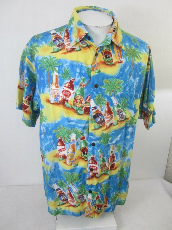 Big Dogs Men Hawaiian camp shirt S/M p2p 23 tropi… - image 3