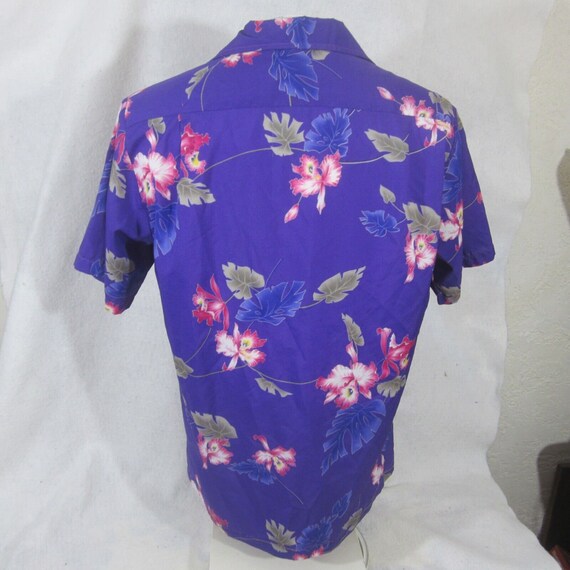 Hukilau Fashions Women Hawaiian camp Shirt M Orch… - image 3