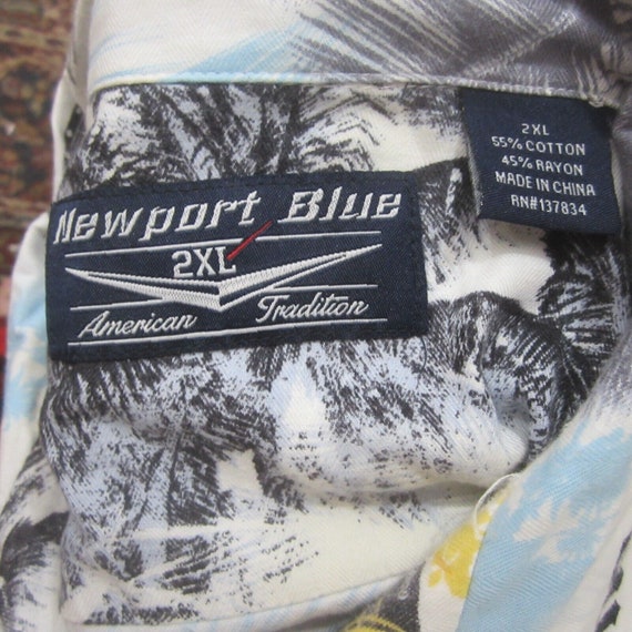 Newport Blue vintage Men Hawaiian camp shirt 2XL … - image 10